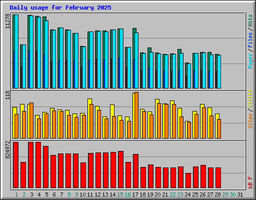 Daily usage for February 2025