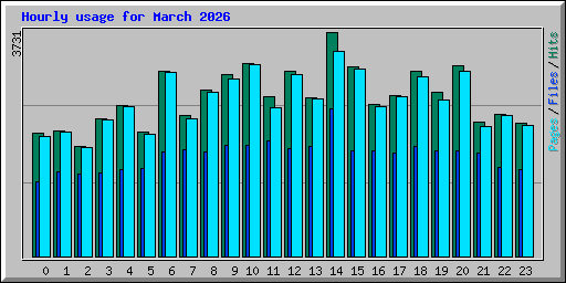 Hourly usage for March 2026