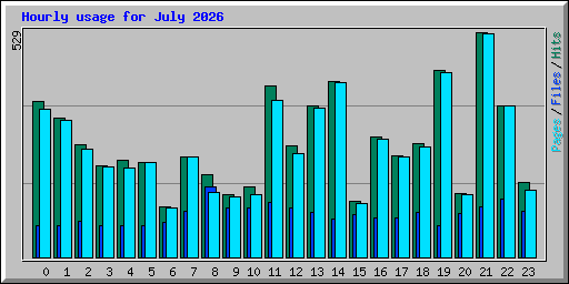 Hourly usage for July 2026